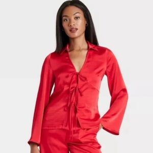 Target Red Satin Blouse A New Day